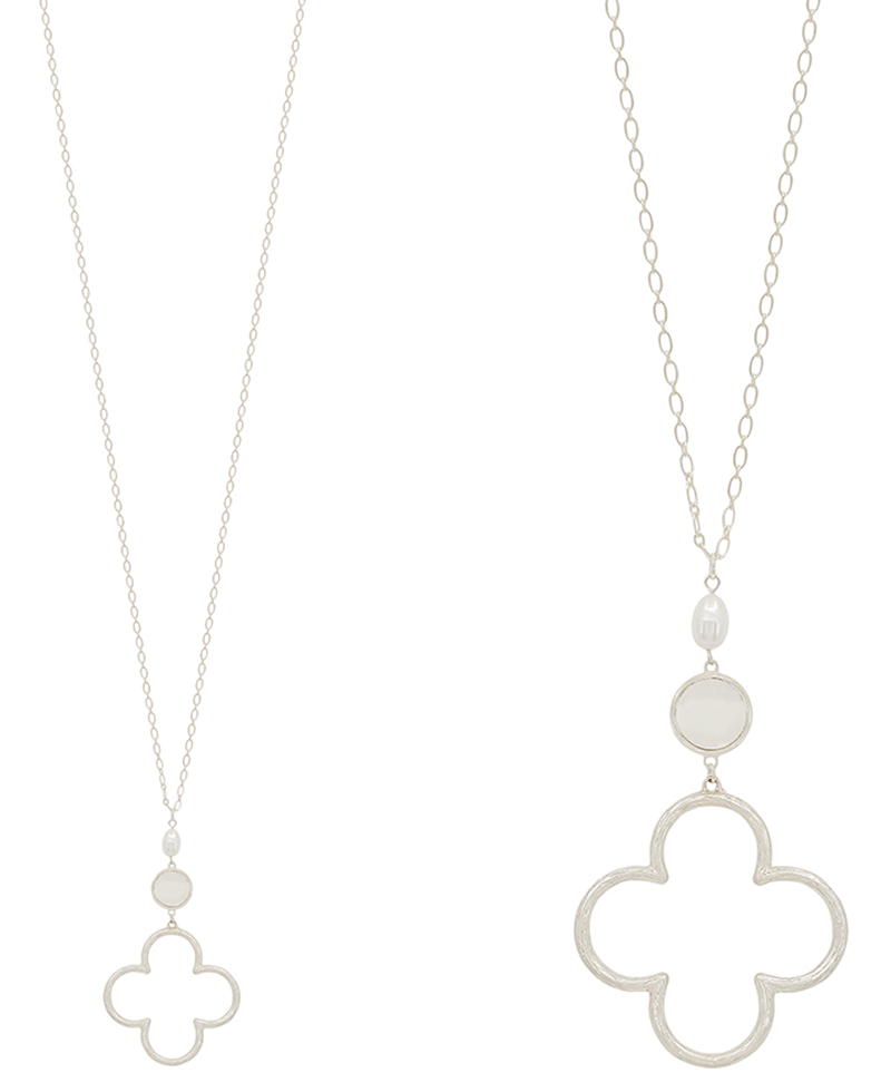 Clover Accent 3 Drop Necklace