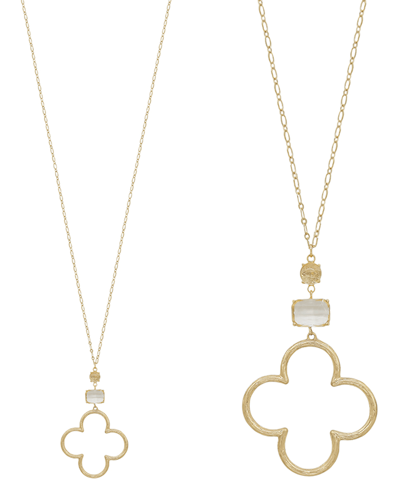 Clover Metal Pendant Necklace