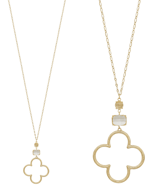 Clover Metal Pendant Necklace