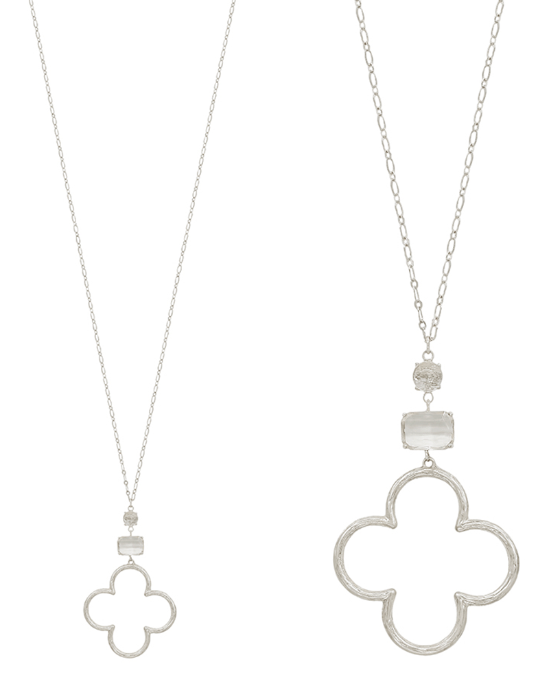 Clover Metal Pendant Necklace