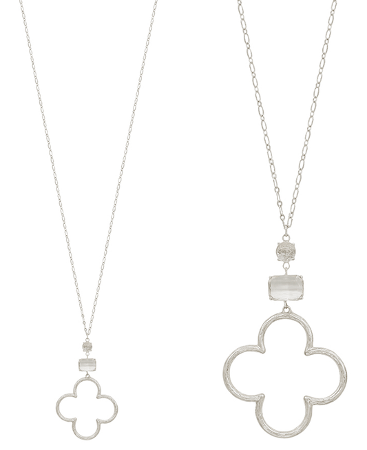Clover Metal Pendant Necklace