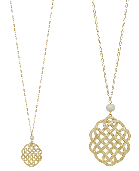 Filigree Metal w/ FWP Necklace
