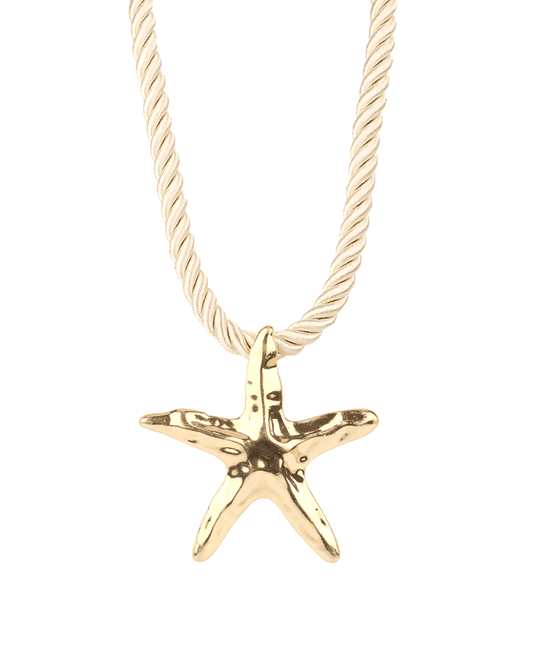 Starfish Sea Life Cord Necklace - 18"