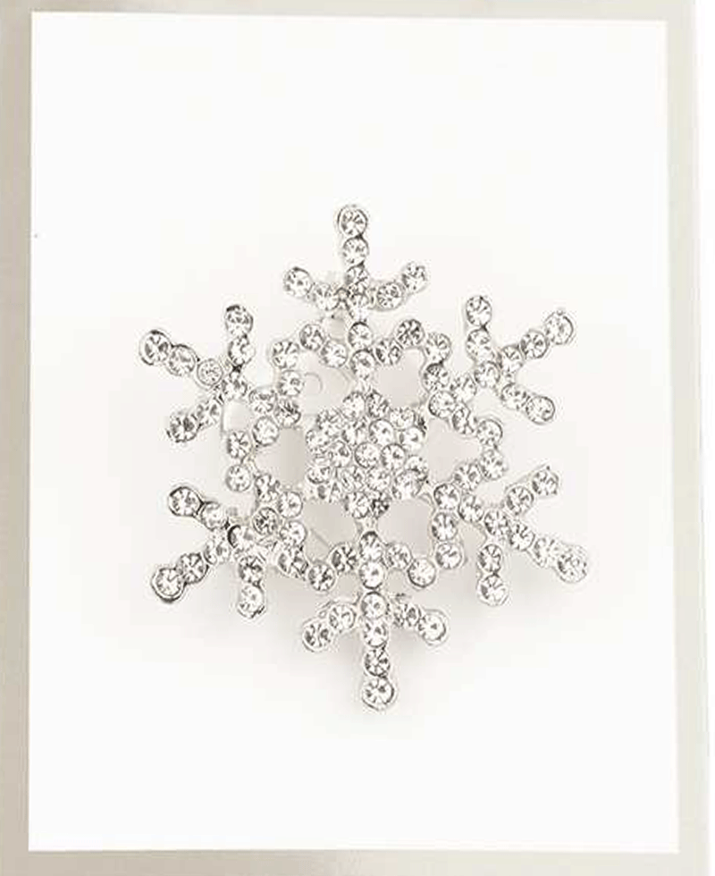 Rhinestone Snowflake Christmas Brooch