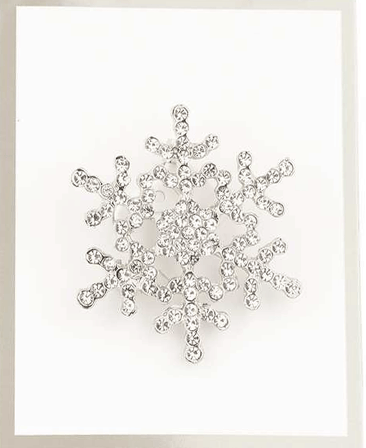 Rhinestone Snowflake Christmas Brooch