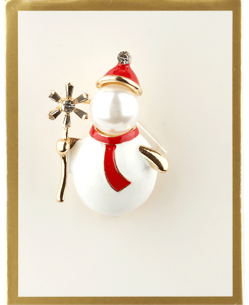 Pearl & Epoxy Christmas Brooch