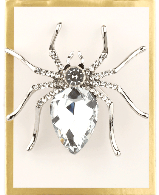 Rhinestone Spider Brooch