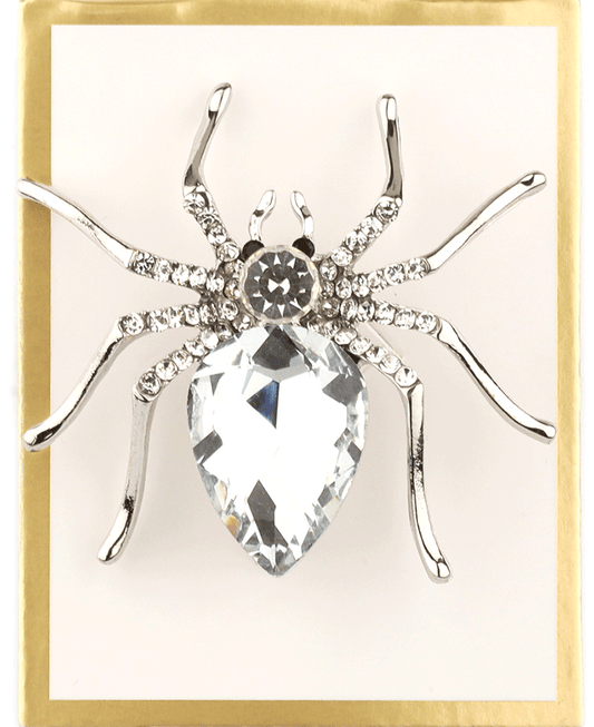 Rhinestone Spider Brooch