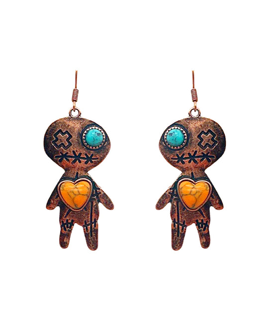 Voodoo Doll w/ Tq Stone Earring