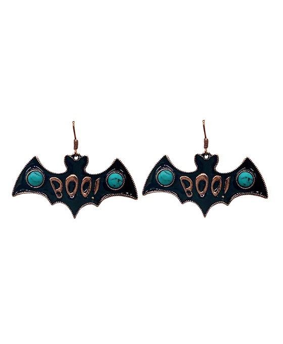 Boo Bat w/ Tq Stone Earring