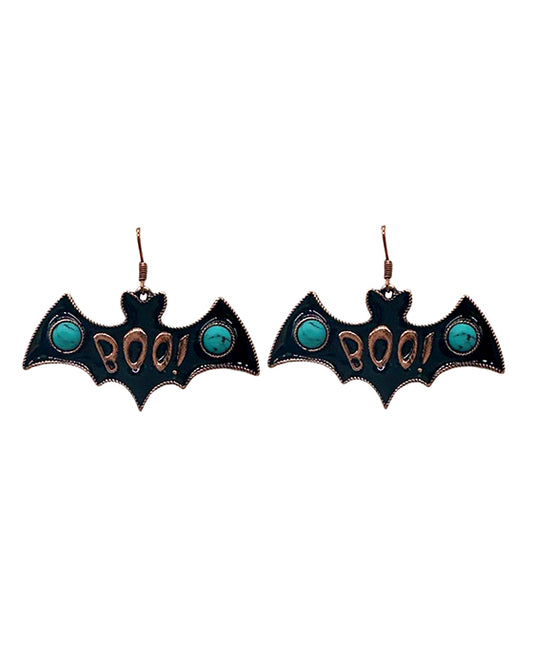 Boo Bat w/ Tq Stone Earring
