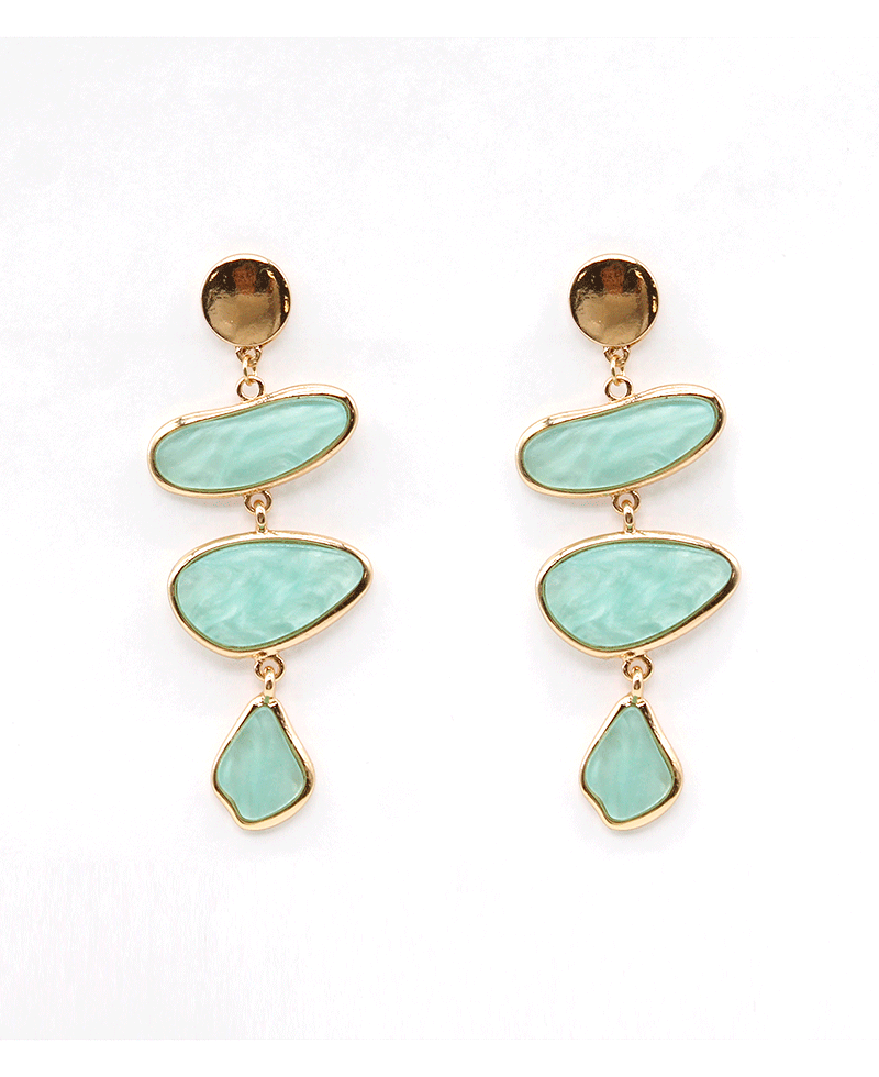 Marble Resin Chandelier Post Earring