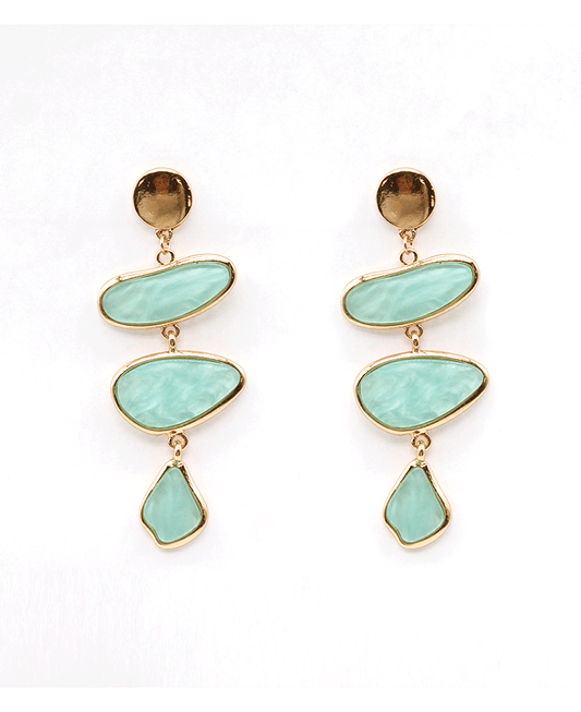 Marble Resin Chandelier Post Earring