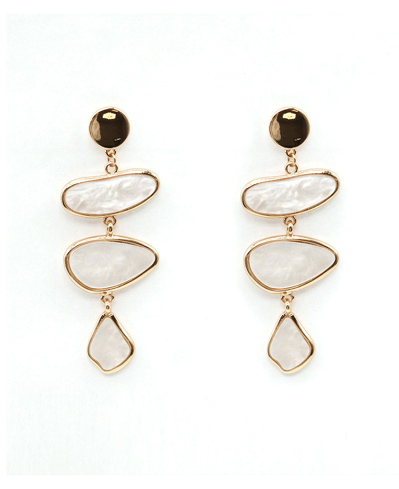 Marble Resin Chandelier Post Earring