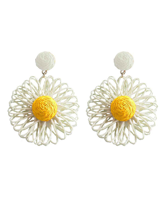 Raffia Flower Earring