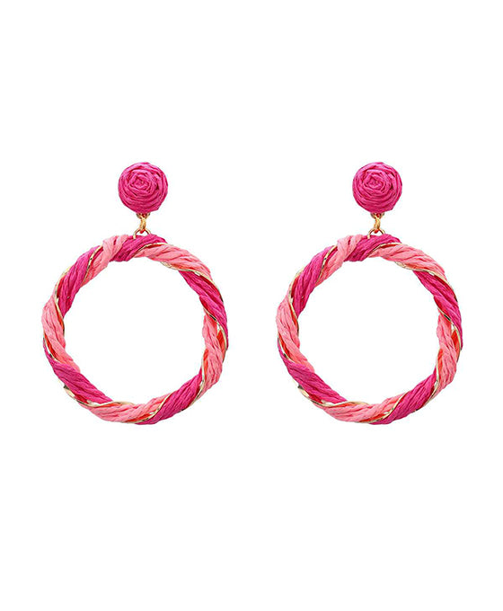 Raffia Round Earring