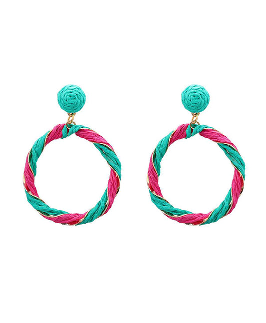 Raffia Round Earring
