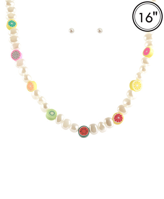 Pearl & Fruit Necklace Set