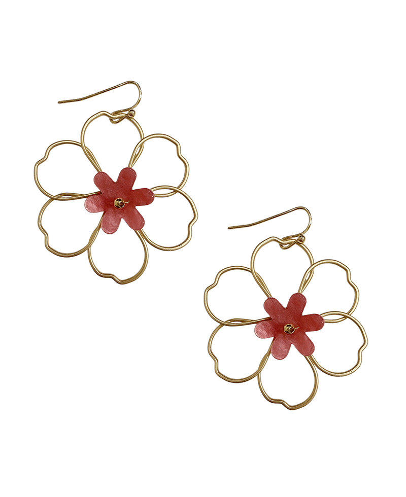 Wire & Mop Flower Earring