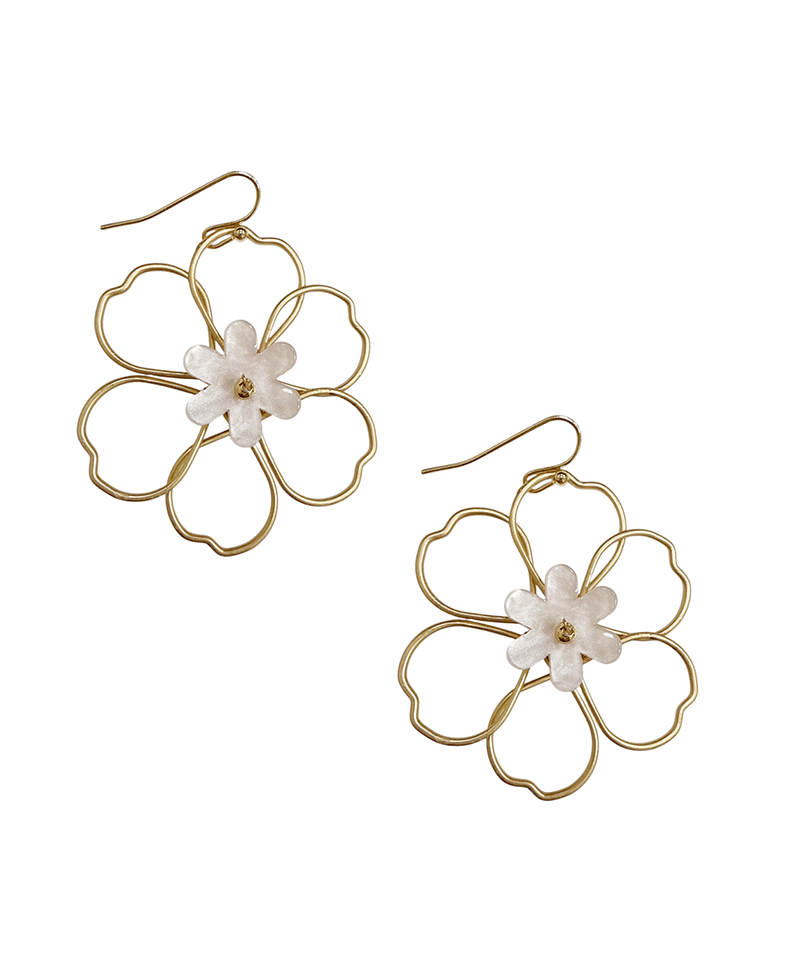 Wire & Mop Flower Earring