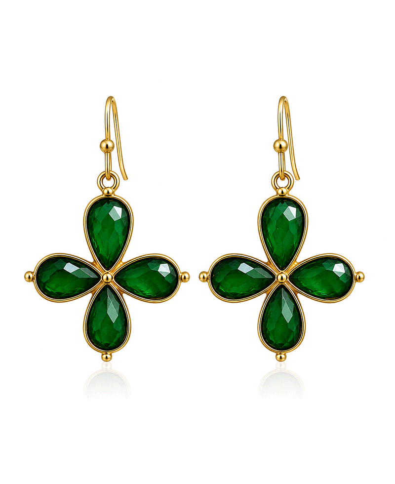 Flower Shape Gold Metal Frame Earring