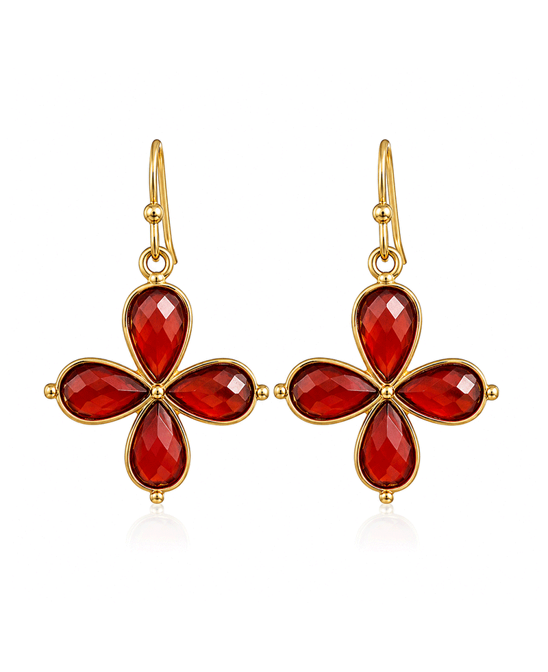 Flower Shape Gold Metal Frame Earring