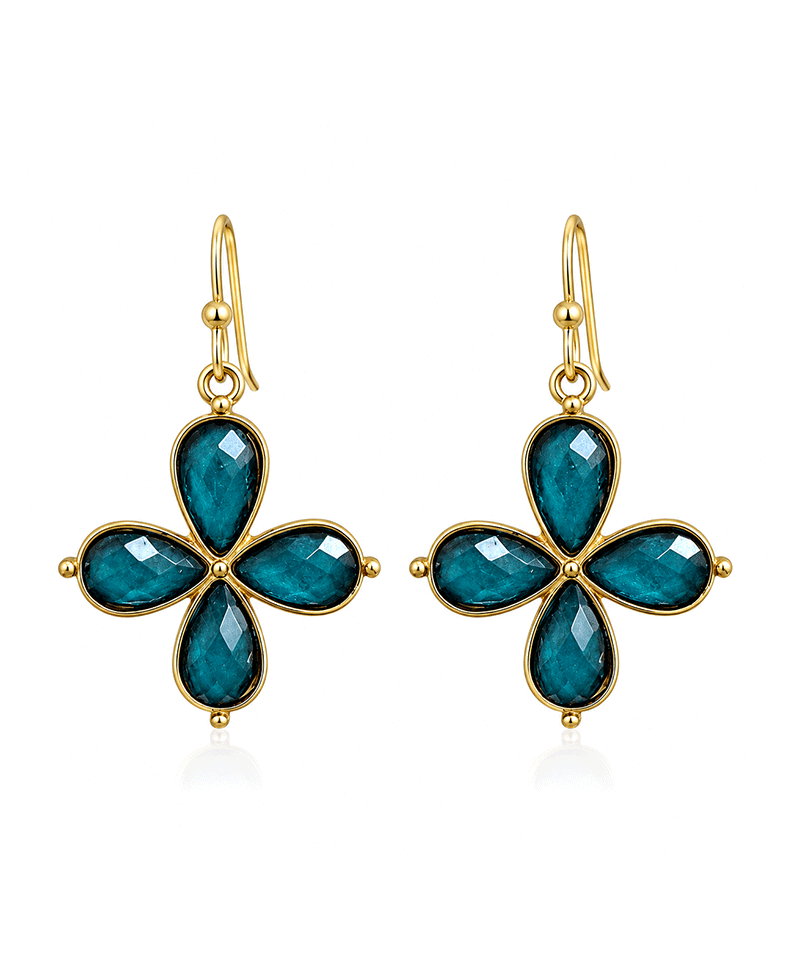 Flower Shape Gold Metal Frame Earring