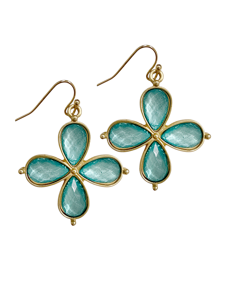 Flower Shape Gold Metal Frame Earring