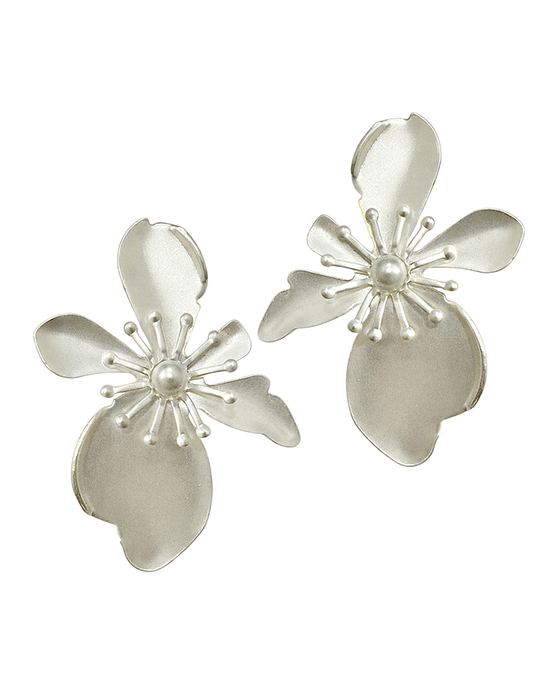 Flower w/ Stamens Metal Post Earring