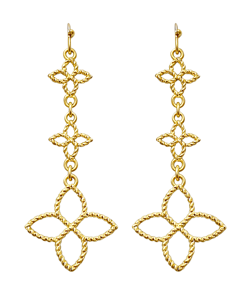 Multi Flower Dangle Earring