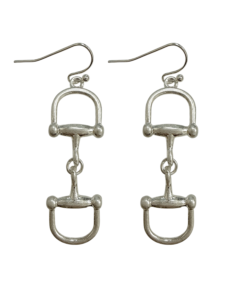 Double Link Horsebit Dangle Earring