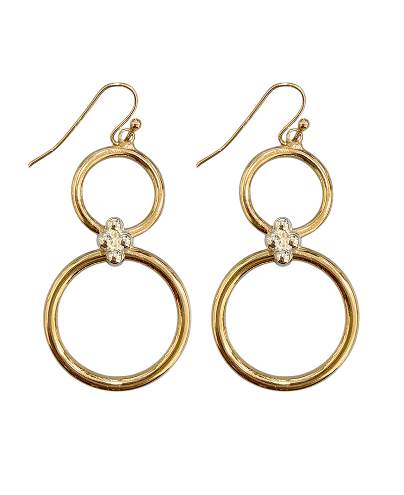Double Circle Linked Metal Earring
