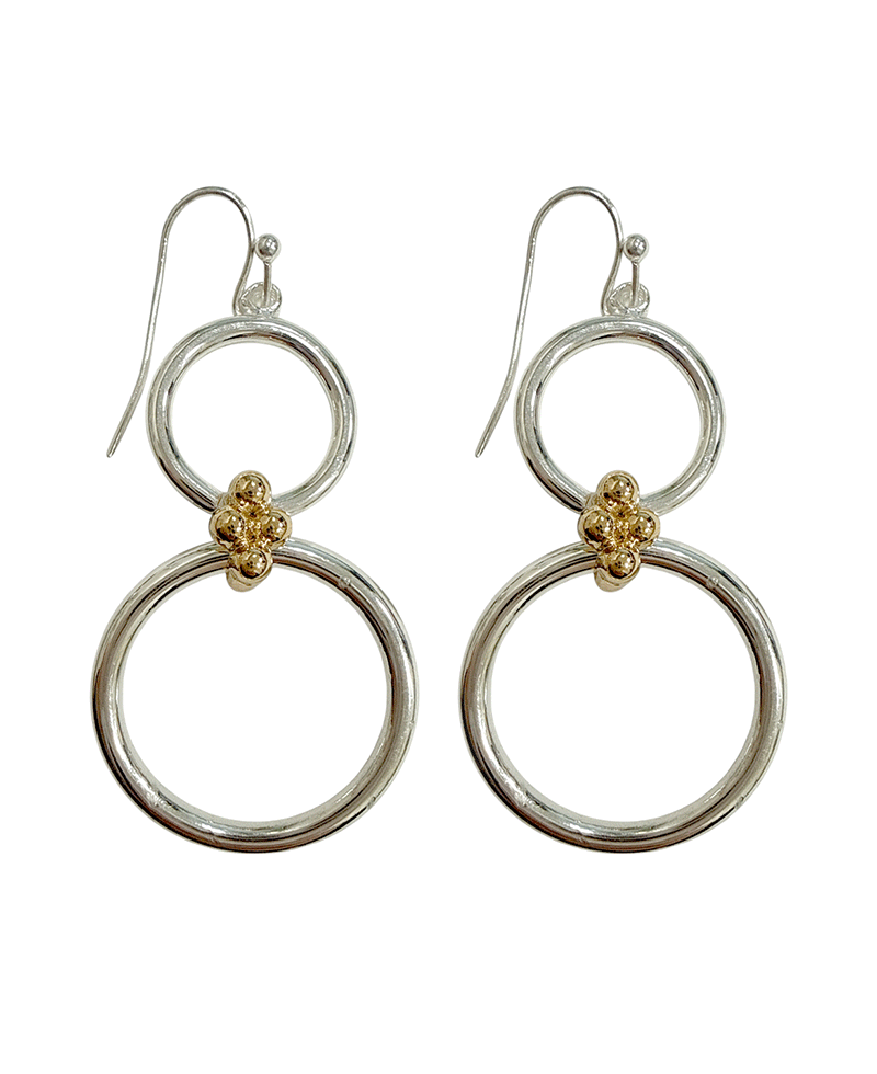 Double Circle Linked Metal Earring