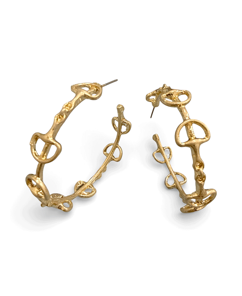 Horsebit Linked Hoop Earring