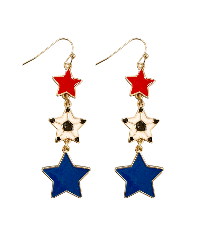 Soccer 3 Star Drop Earring