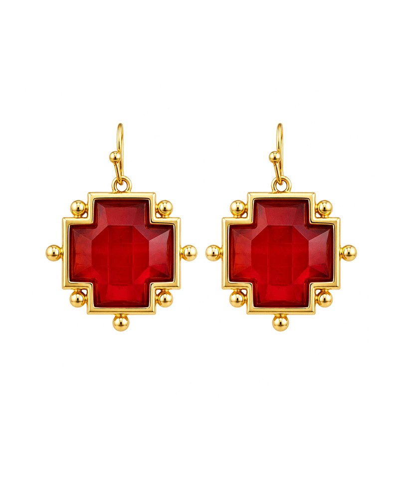 Cross Shaped Resin Panel Earring