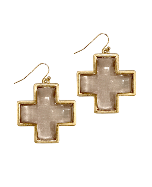Gold Plated Small Cross Earring