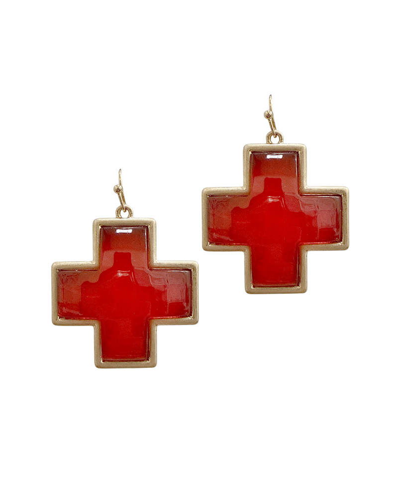 Gold Plated Small Cross Earring