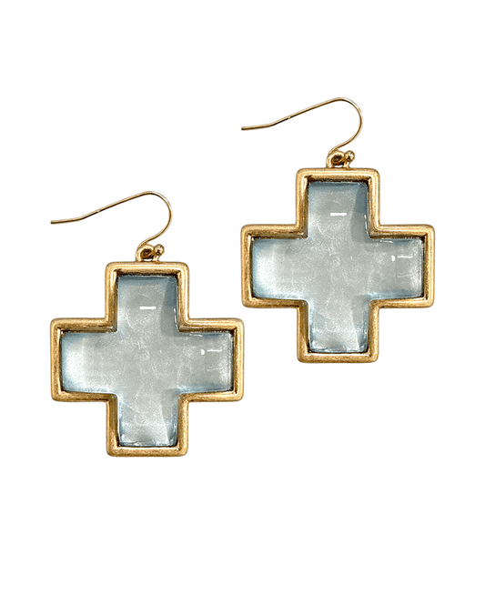 Gold Plated Small Cross Earring
