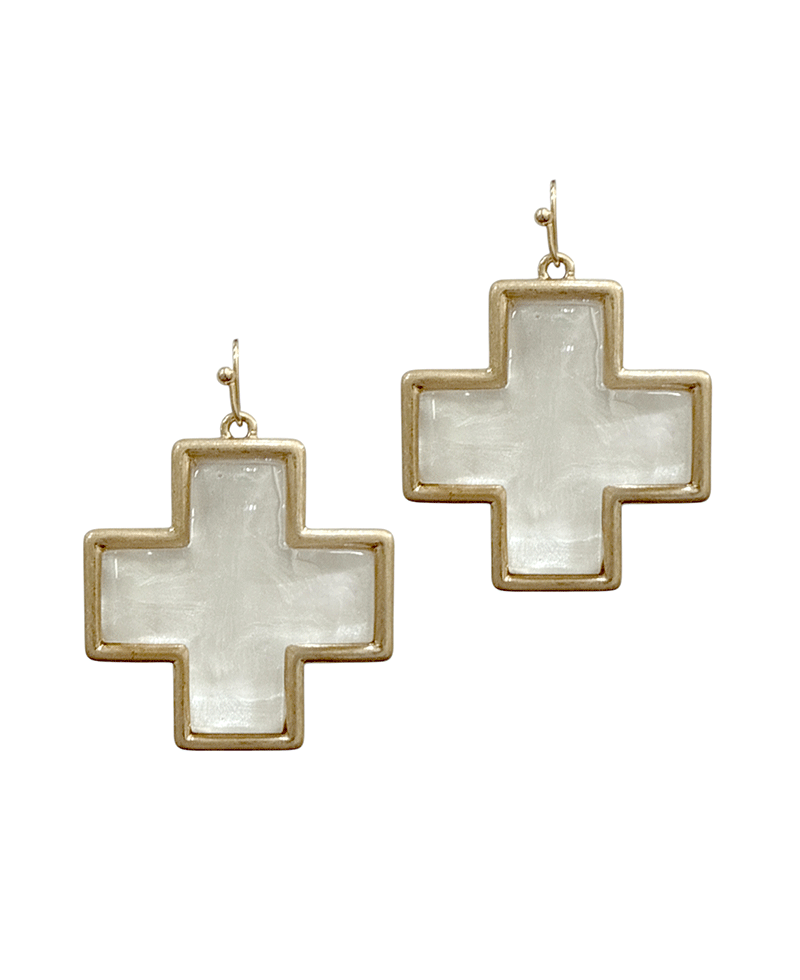 Gold Plated Small Cross Earring