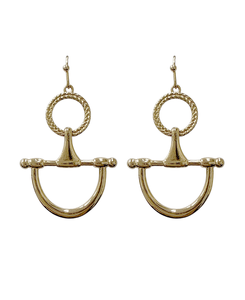 Horsebit w/ Circle Metal Earring
