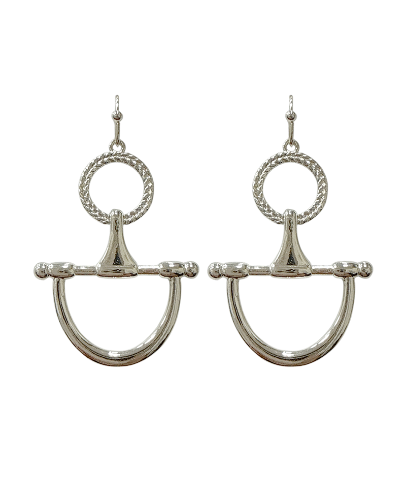 Horsebit w/ Circle Metal Earring