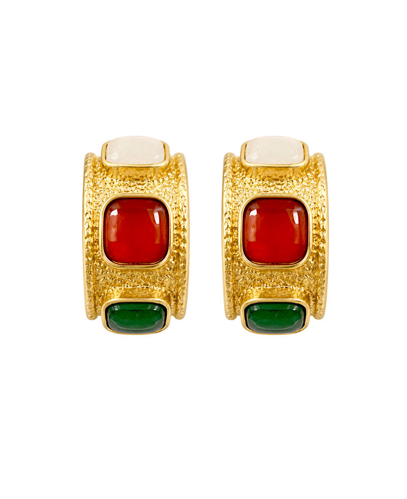 Textured Metallic Hoop Earring