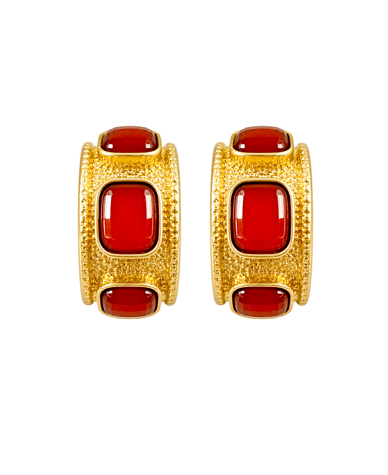 Textured Metallic Hoop Earring