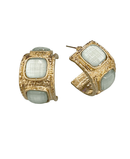 Textured Metallic Hoop Earring