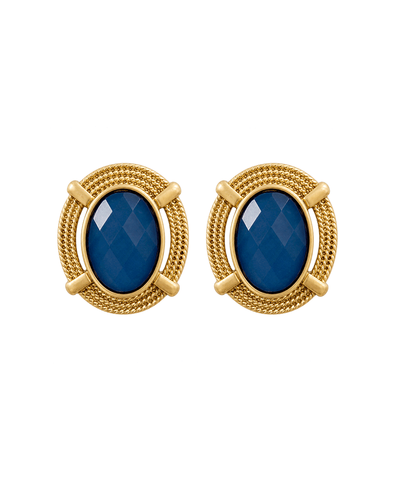 Vintage Gold Tone Textured Metal Earring