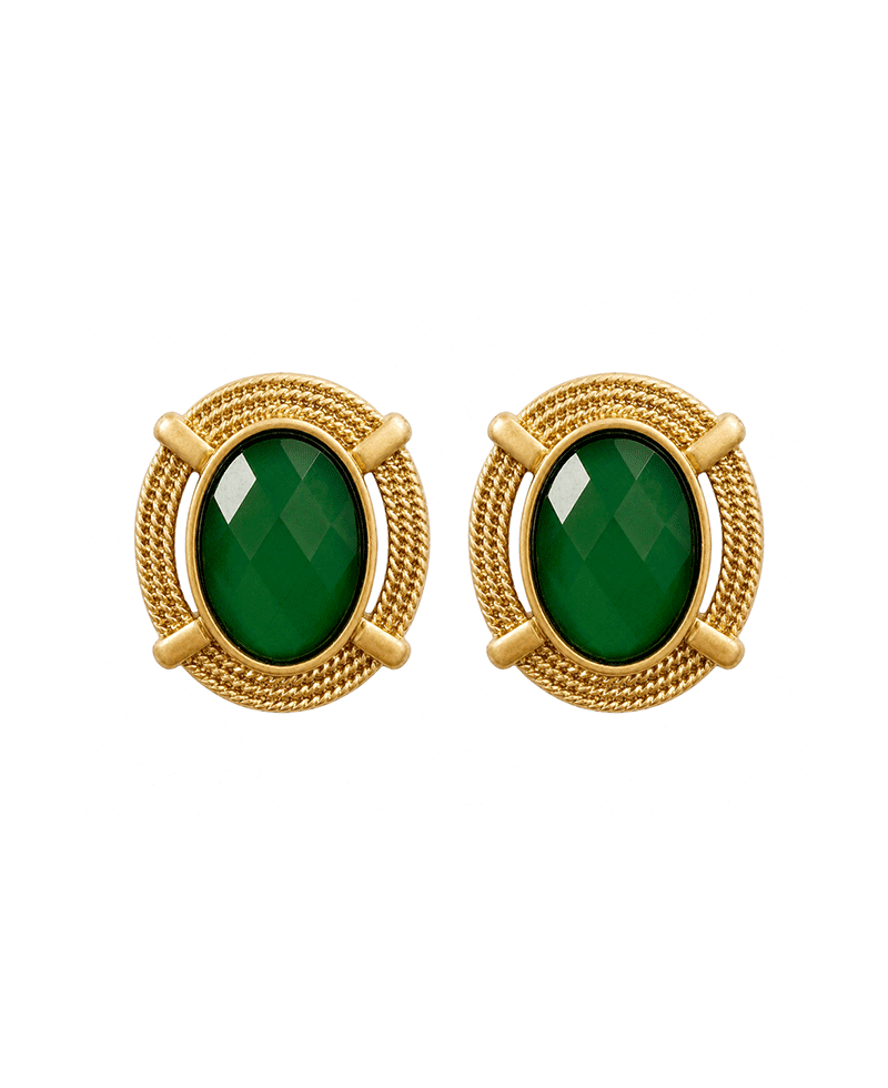 Vintage Gold Tone Textured Metal Earring