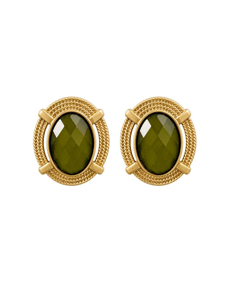 Vintage Gold Tone Textured Metal Earring