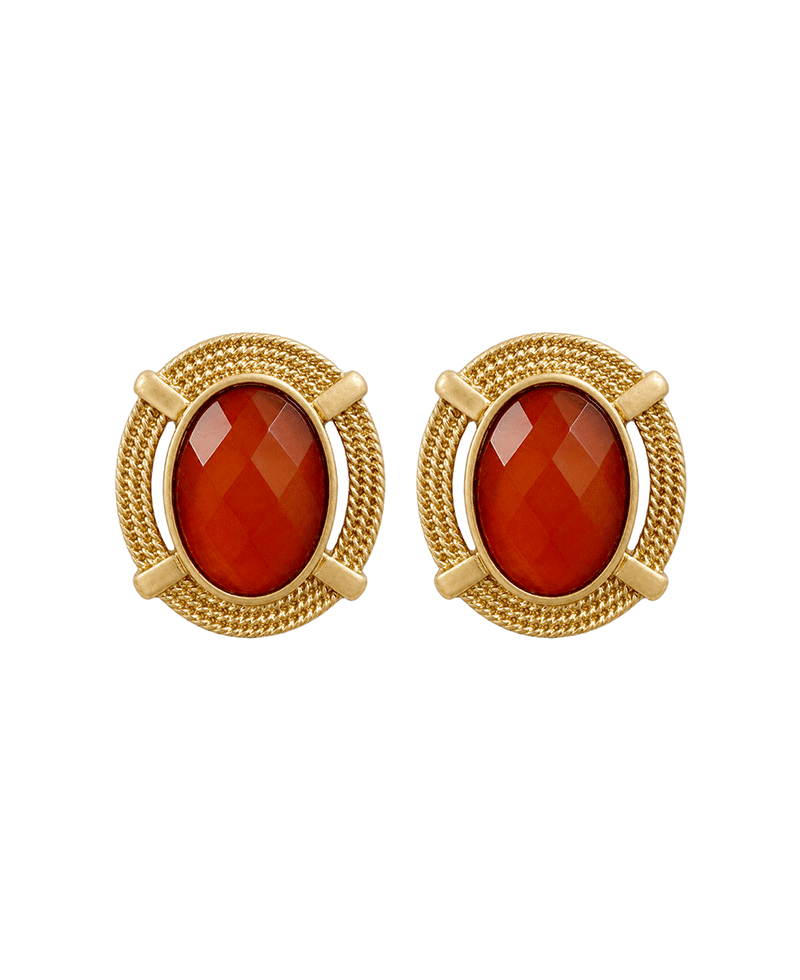 Vintage Gold Tone Textured Metal Earring