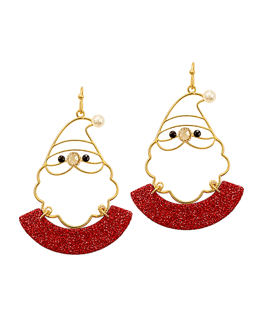 Wireframe Santa Claus w/ Glitter Earring